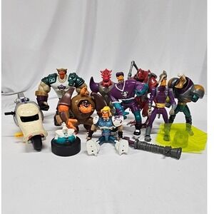 Vintage Disney Mighty Ducks Action Figure Lot 1996 Duckcycle Lord Dragaunus Grin